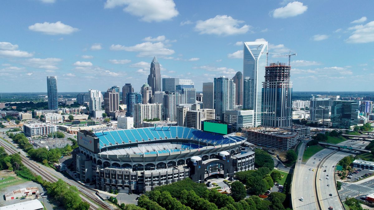 Uptown Charlotte, North Carolina aerial skyline