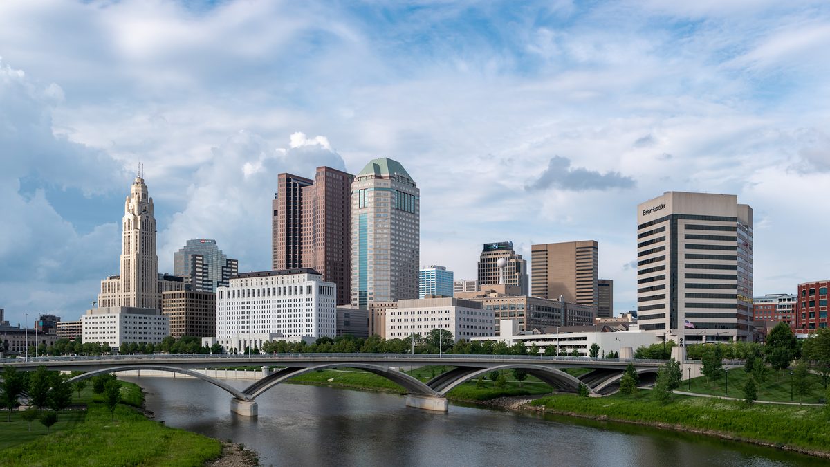 Downtown Columbus, Ohio skyline from Main Street Bridge
